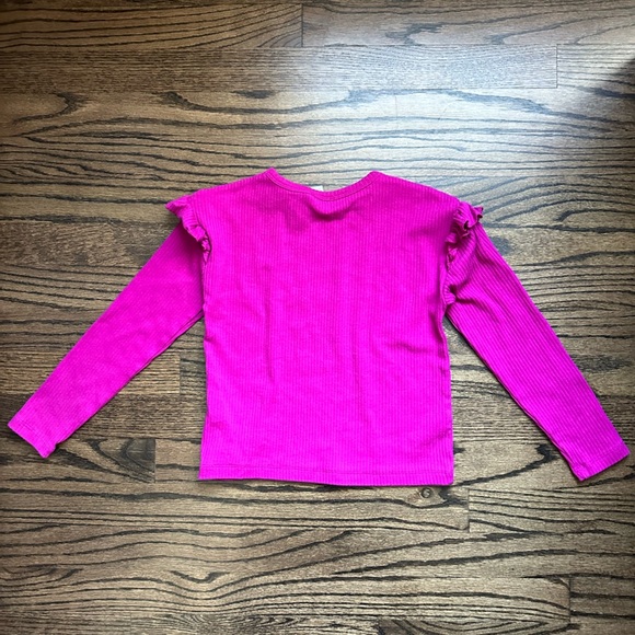 Crewcuts Long Sleeve Pink Ruffle Sleeve Top - size small - Picture 5 of 5